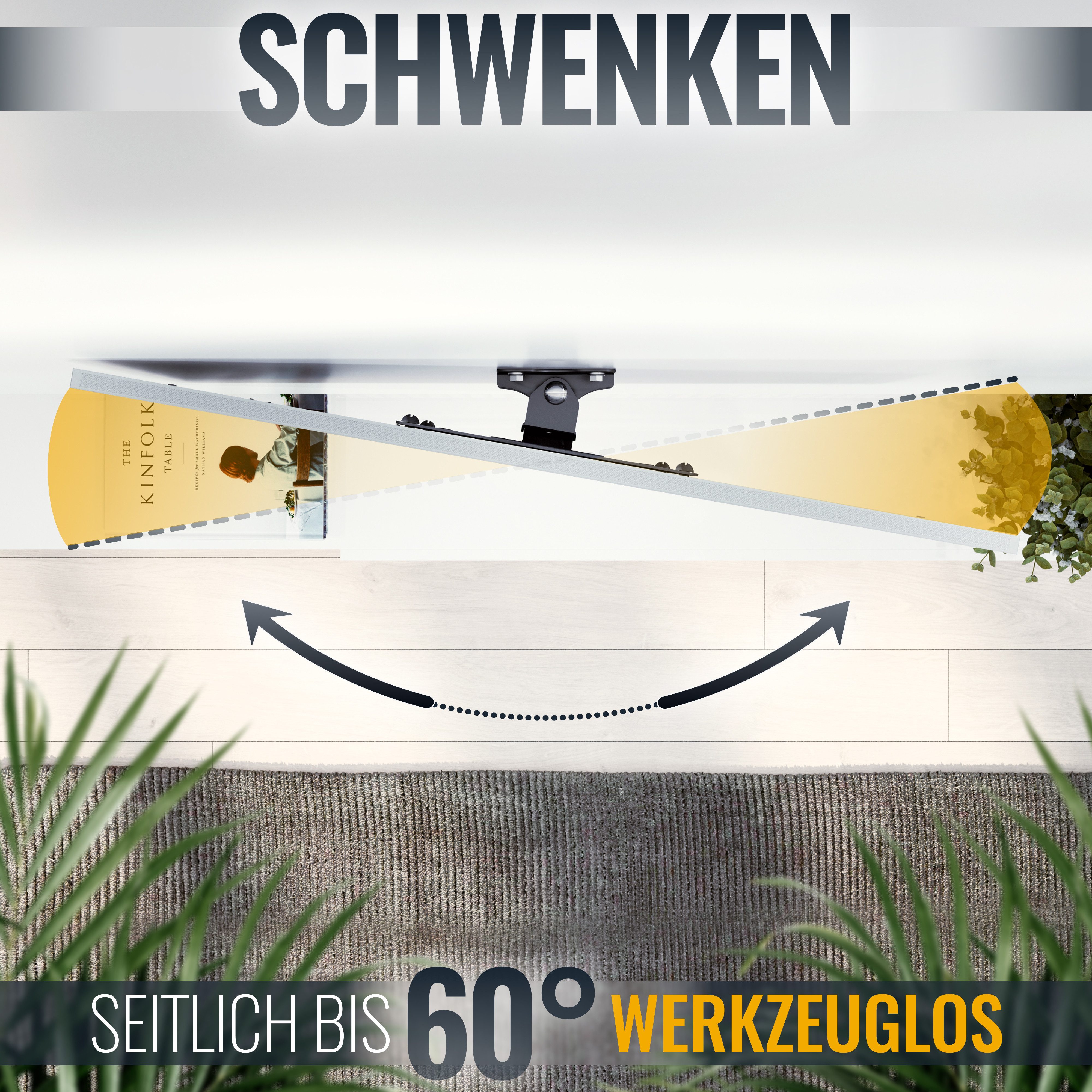 RICOO TV-Wandhalterung TV Monitor Wandhalter 27" 32" 37" 43" 55" bis 30 Kg schwenkbar R12, (bis 55 Zoll, VESA 75x75 bis 200x200, 1-tlg., neigbar drehbar 27 Zoll bis 50 Zoll Wandhalterung Halter stabil, bis 15° Neigung, bis zu 60° Schwenkung, Fernseher Halter universal)