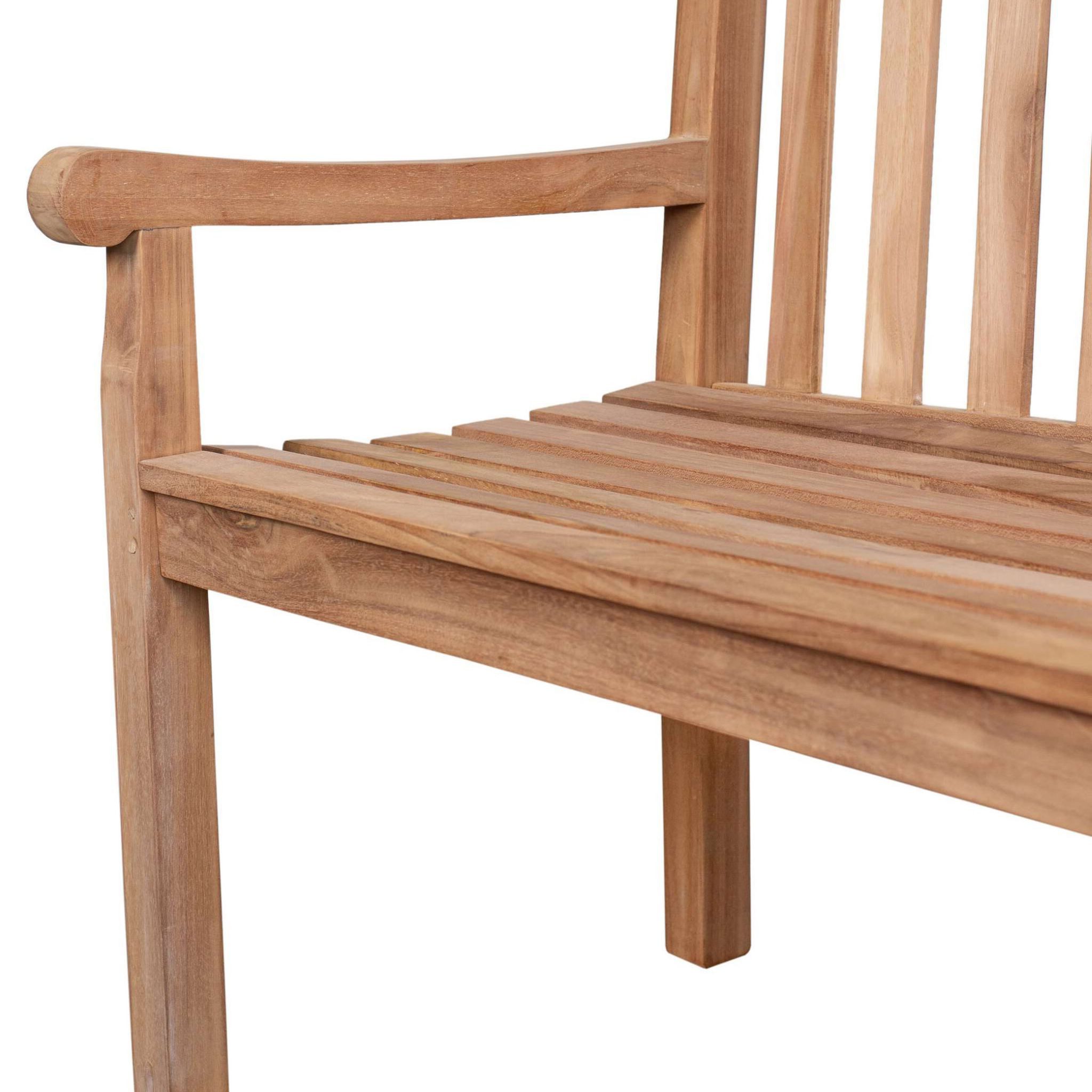bene living Gartenbank Herz 120 cm - Teakholz, geschwungende Armlehnen - Rückenlehnen mit Herz-Motiv