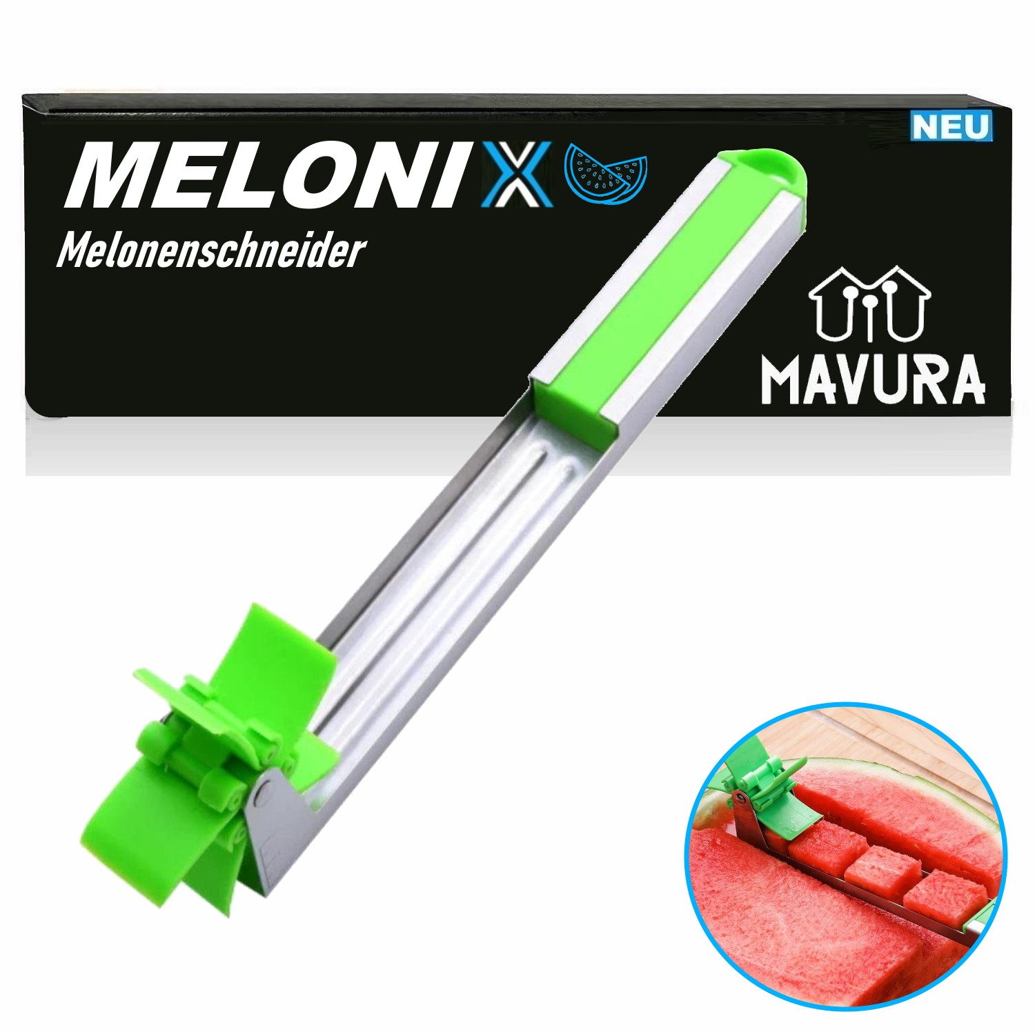MAVURA Obstschneider MELONY Wassermelonen Schneider Obstmesser Wassermelonenschneider