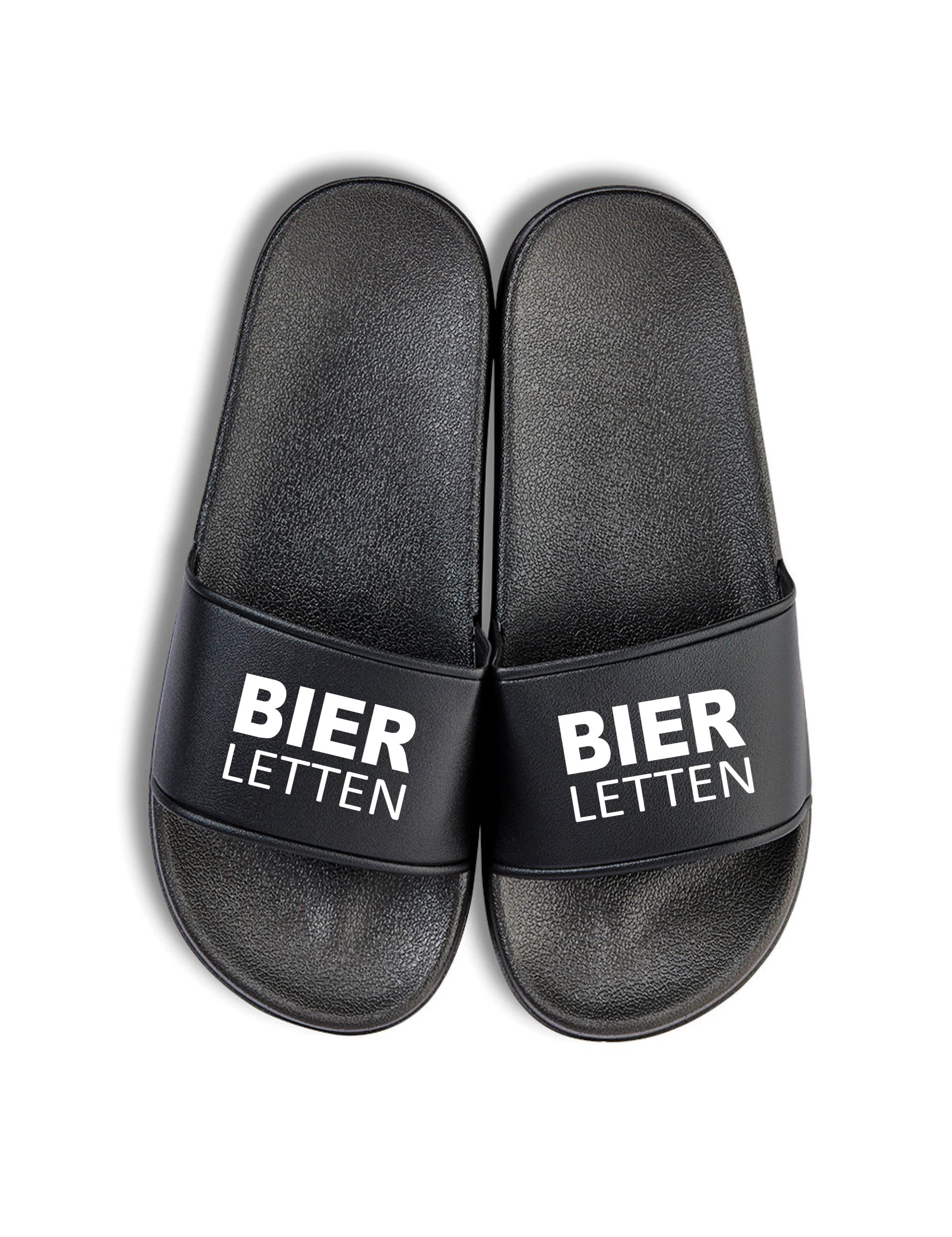 Youth Designz Herren Damen Badelatschen "Bier Letten" Print lustig Geschenk Unisex Badeschuh wasserdicht