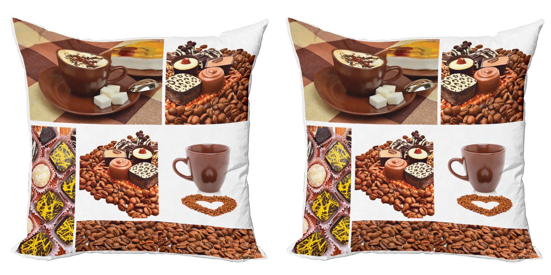 Kissenbezüge Modern Accent Doppelseitiger Digitaldruck, Kaffeebohnen Kaffee und Abakuhaus Süßigkeiten Stück), (2