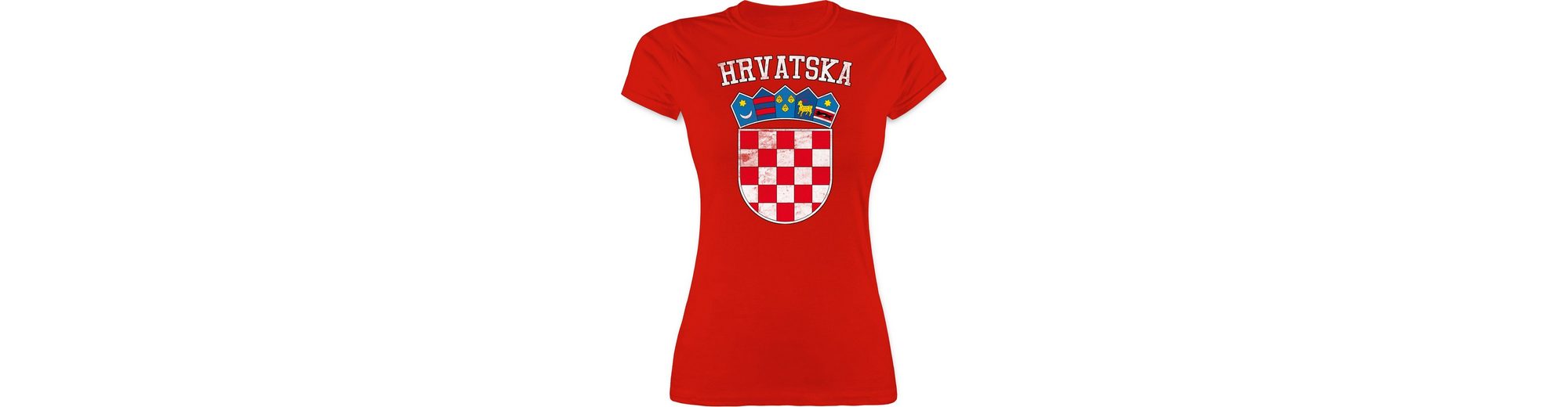 Shirtracer TShirt »Kroatien Wappen EM Fussball WM 2022 Damen