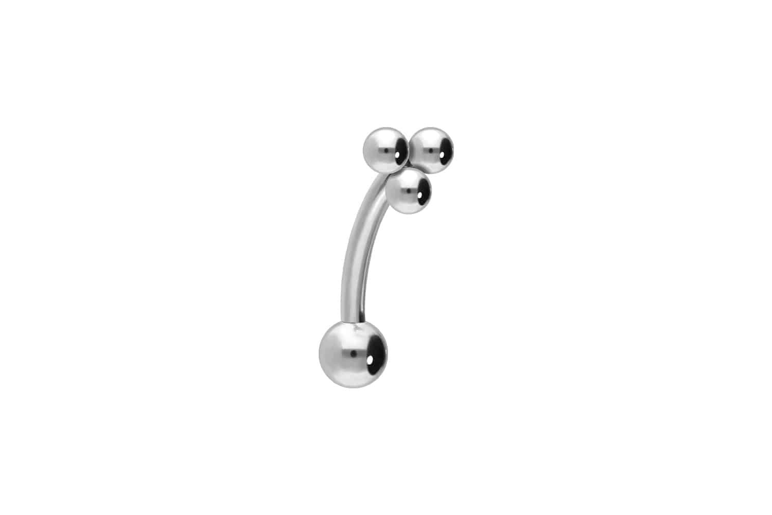 PIERCINGLINE Bauchnabelpiercing Titan Banane mit Push Fit 3 KUGELN (Bananen günstig online kaufen