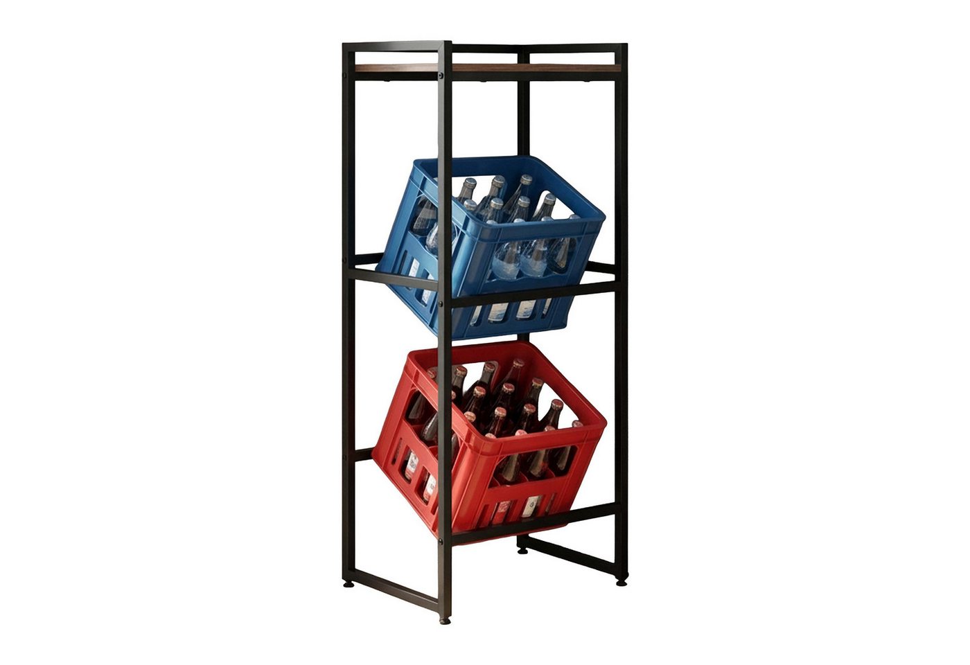 relaxdays Kastenständer Getränkekistenregal mit Ablage, 1-tlg., 47 cm breit