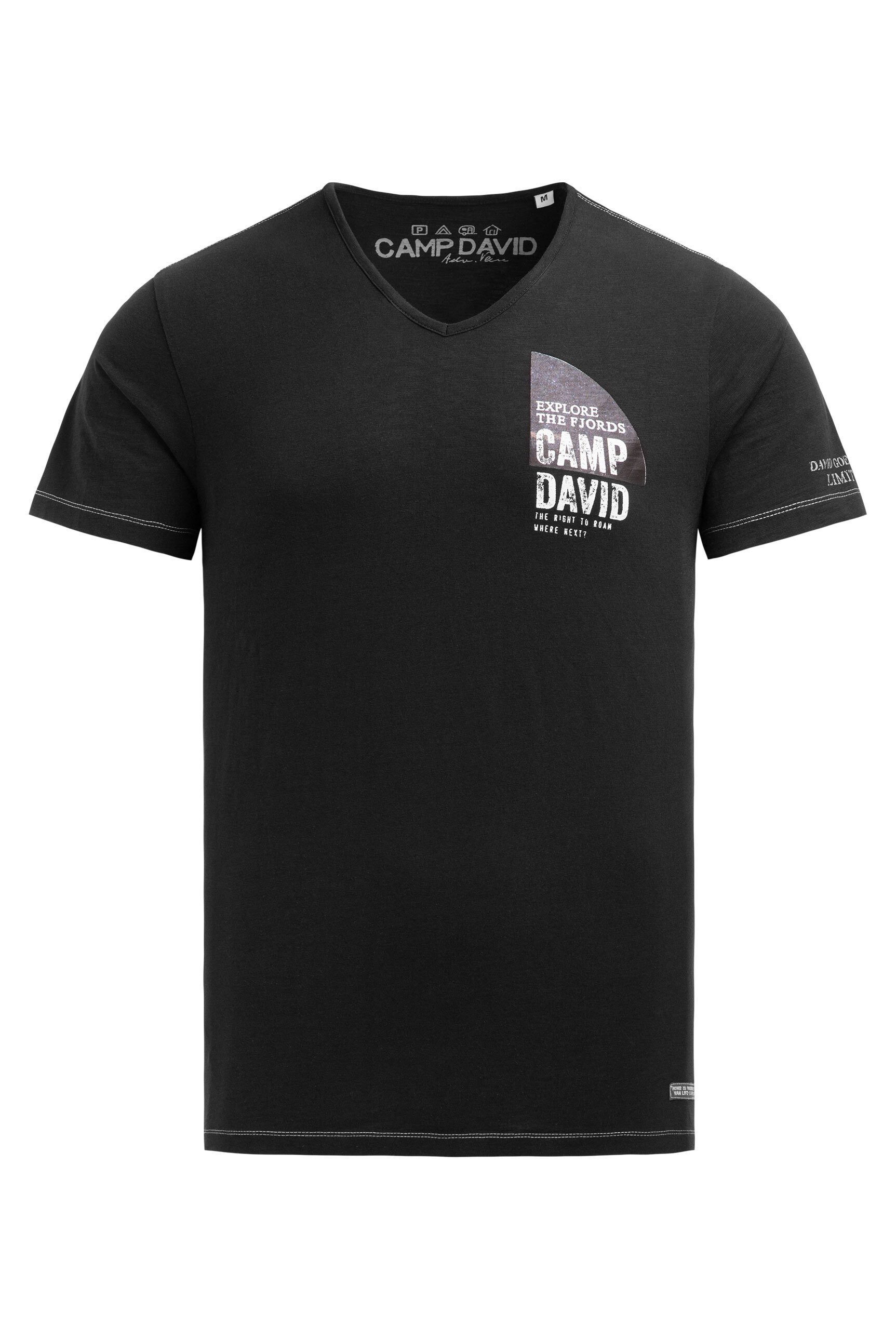 CAMP DAVID V-Shirt aus Baumwolle günstig online kaufen