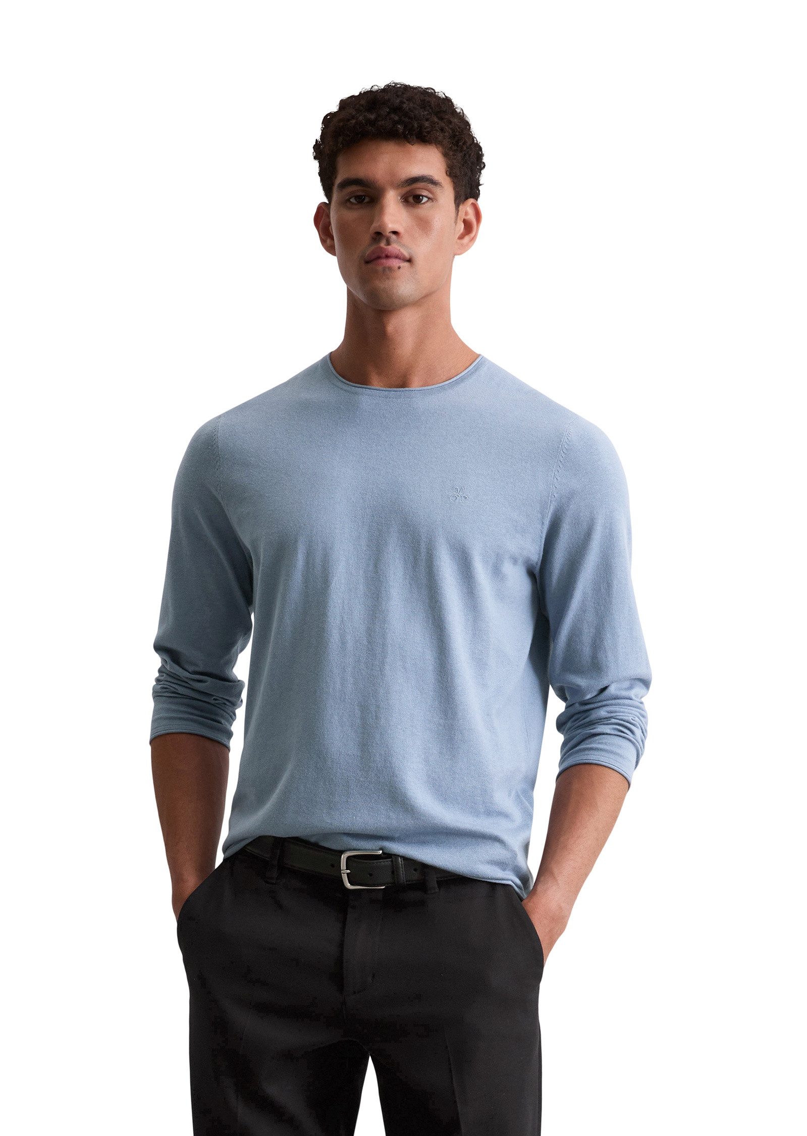 Marc O'Polo Rundhalspullover aus Bio-Baumwoll-Kaschmir-Mix günstig online kaufen