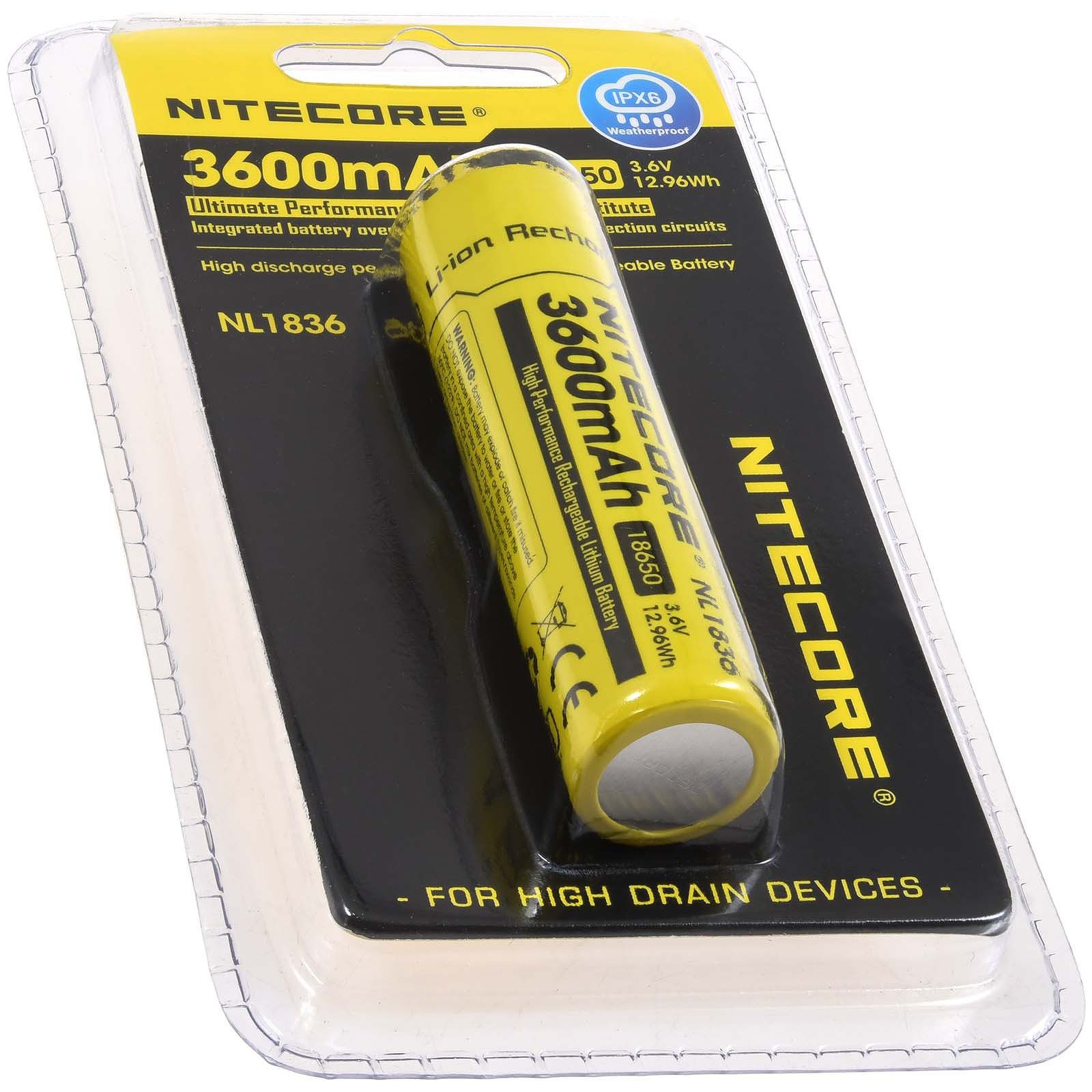 Nitecore Li-Ion Akku Typ 18650 3600mAh NL1836 Akku 3600 mAh (3.7 V)