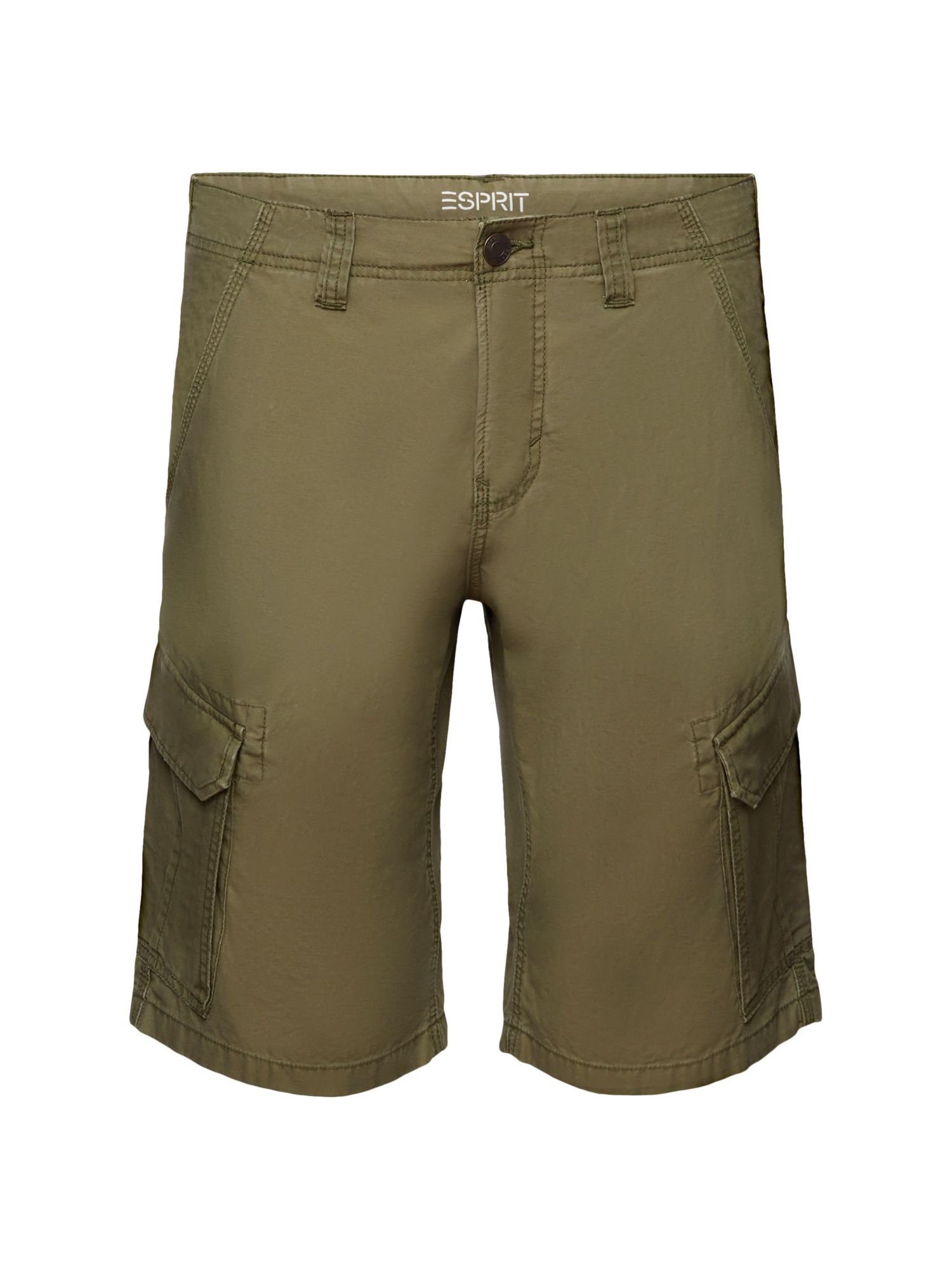 Esprit Shorts (1-tlg) Cargoshorts, 100% DARK Baumwolle KHAKI