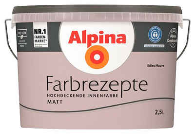 Alpina Wand- und Deckenfarbe Farbrezepte Edles Mauve, Zartes Lila, matt, 2,5 Liter