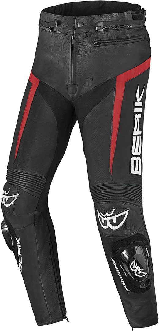 Berik Black/Red Motorradhose Misle Motorrad Lederhose