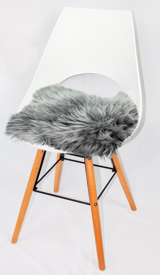 Heitmann Lammfell Sitzkissen 35x35 Cm – Aus Echtem Geschorenem Lammfell, Anthrazit, Mit Schaumstoff-Füllung