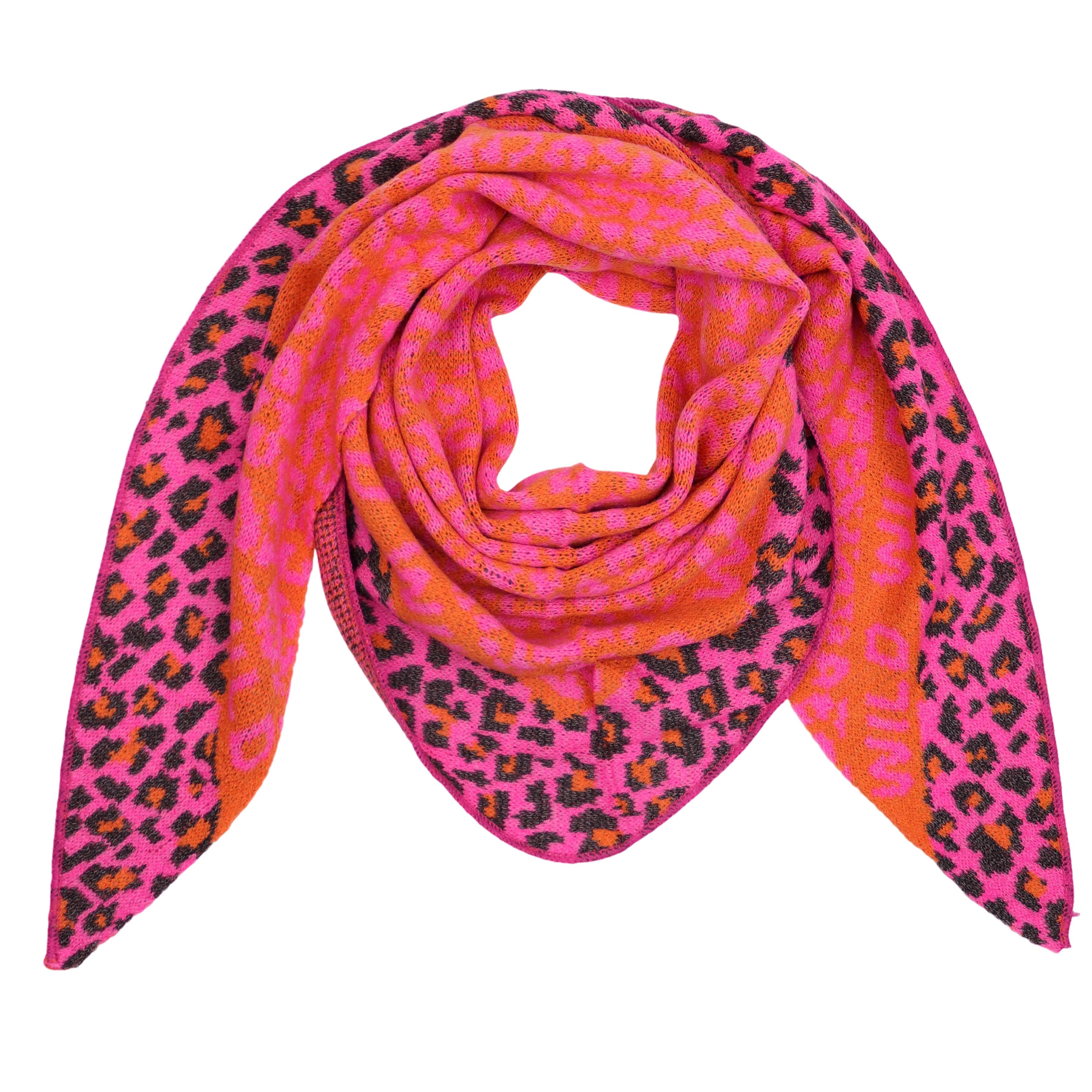 MIRROSI Dreieckstuch kuschliger und warmer Dreiecksschal ca.190x80 cm, (Leo Muster; Neue Kollektion Herbst/Winter 2025), Trendiges LEO-Design, wärmend & weich