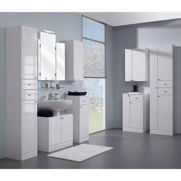 Lomadox Hängeschrank NEMI-66 Badezimmer in weiß mit weiß Hochglanz, B/H/T: ca. 50/75/20 cm