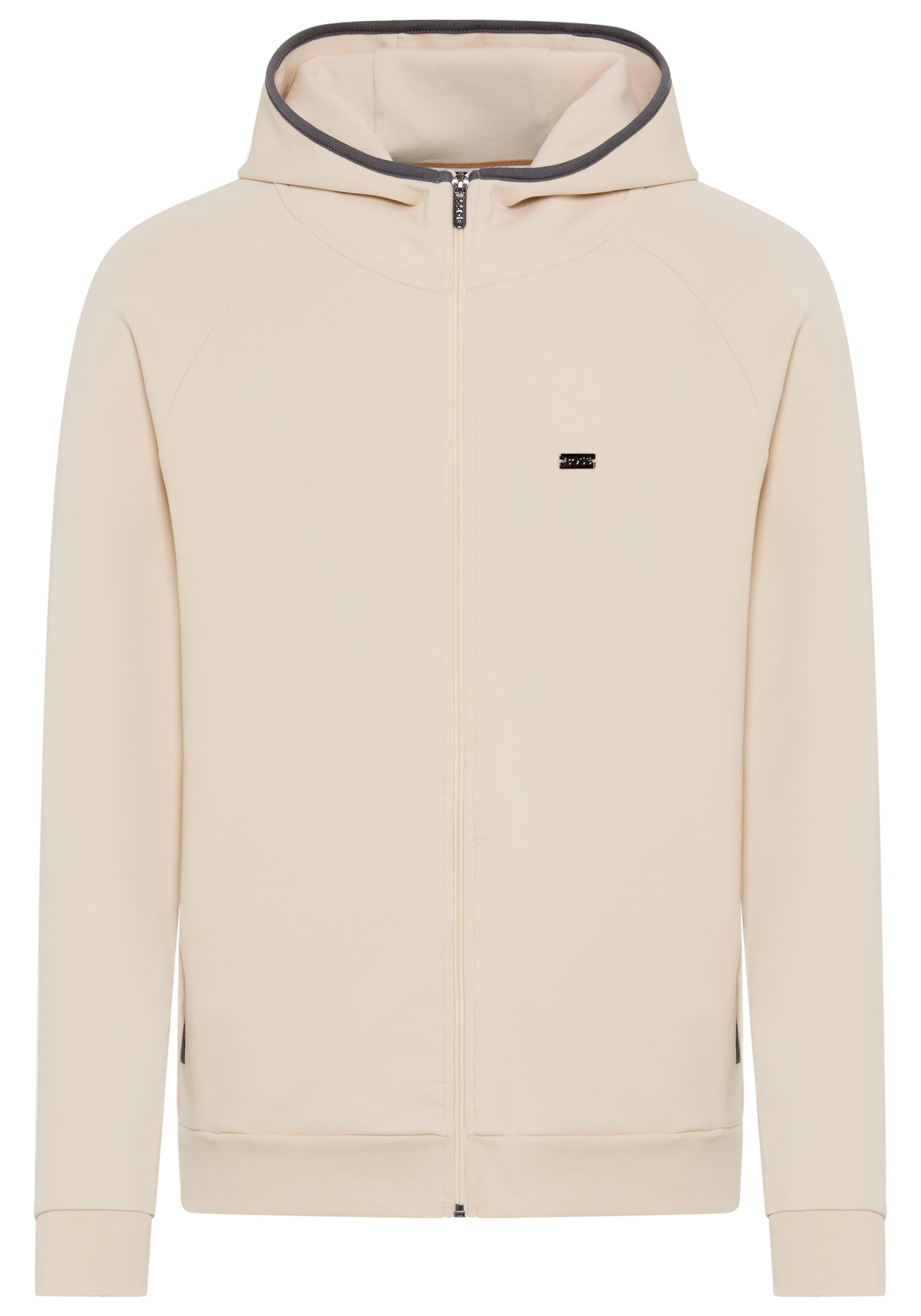 BOSS Kapuzensweatjacke Sense us Baumwoll-Mix mit kontrastierenden Einfassun günstig online kaufen