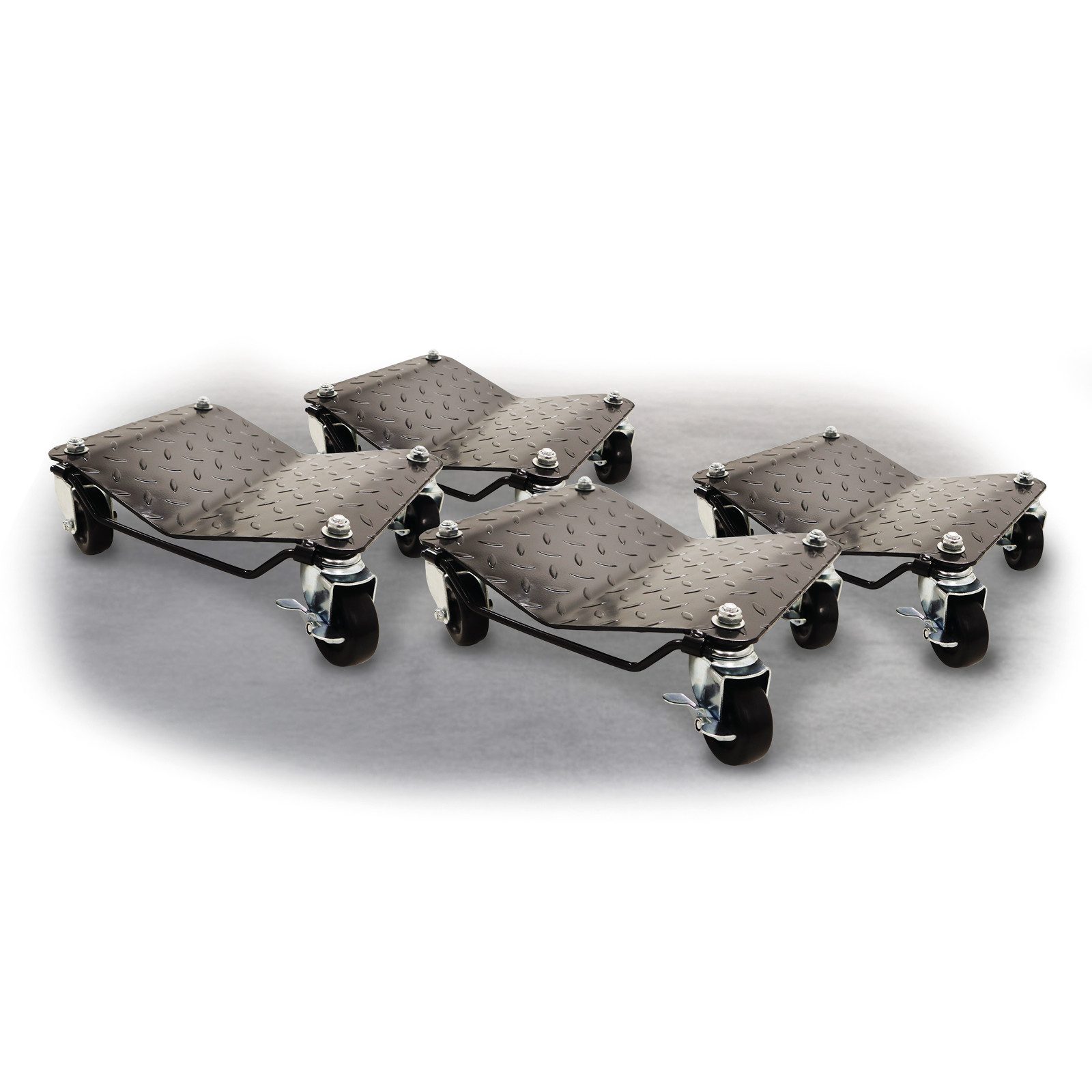 Bituxx Rangierwagenheber Rangierhilfe 680kg Schwarz, Spar-Set, 4-tlg., MS-19719