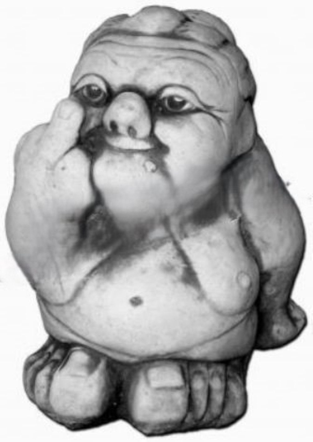 Skulptur Figur Statue Garten Dekoration Deko Stinkefinger Mittelfinger