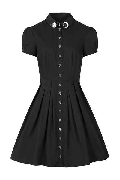 Hell Bunny A-Linien-Kleid Samara Dress Gothic Ouija Knopf Applikation