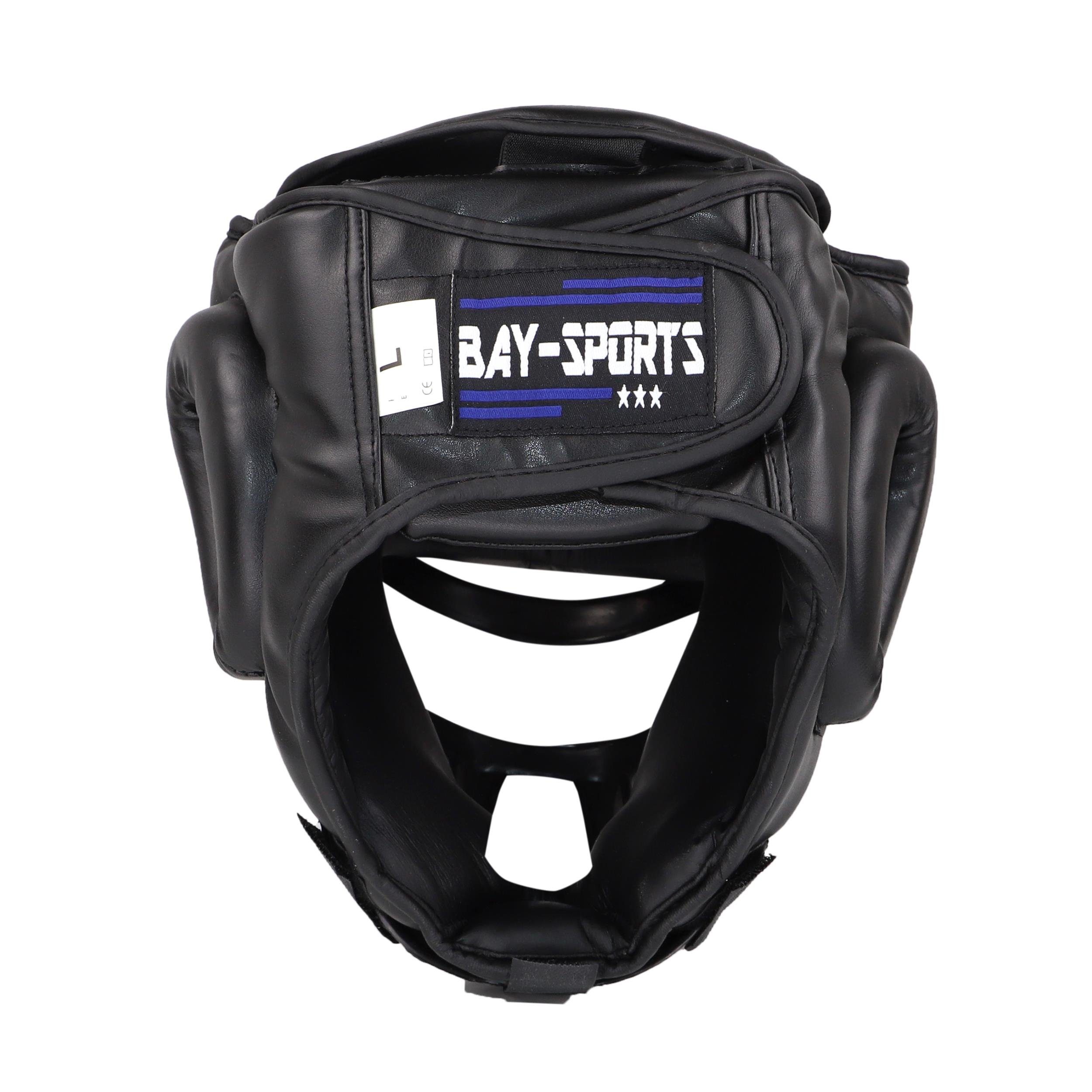 BAY-Sports Kopfschutz Kampfsport Gitter Maske Krav Maga Kick Boxen Budo Kopfschut, Luxusausgührung, Waffenkampf, SV, Vollkontakt, S - XL
