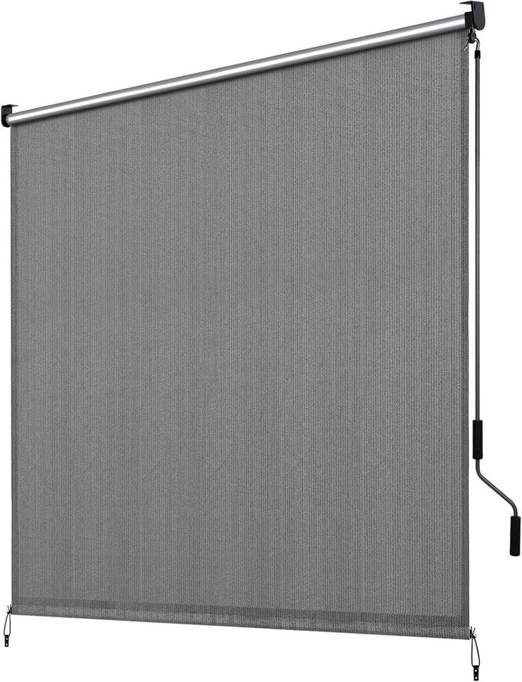 TLGREEN Senkrechtmarkise Vertikalmarkise,HDPE-Schattentuch (für Terrassenpergola,Balkonmarkise, 1-St., Aluminiumrohr mit kabelloser Kurbelbedienung) für Balkon,errasse,Garten,Veranda
