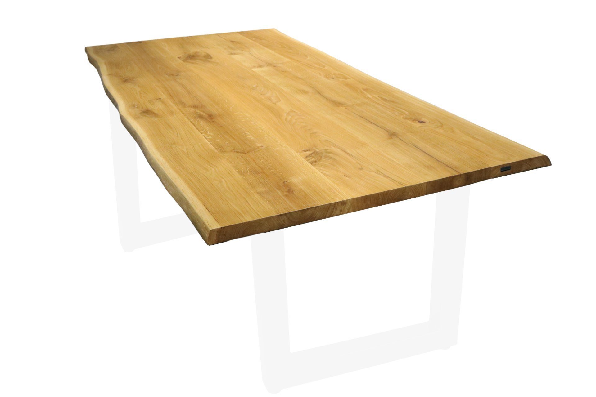 von Eiche 180x85 cm massiver Esstischplatte holz4home Tischplatte aus holz4home® Baumkante mit