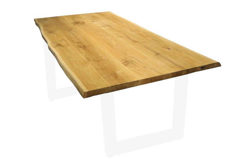 holz4home Esstisch Tischplatte 240 x 100 cm mit Baumkante Eiche von holz4home®, mit Baumkante