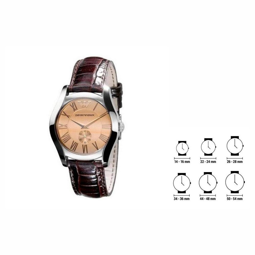 Giorgio Armani Quarzuhr Armani Damenuhr AR0646 35 mm Armbanduhr Uhr Braun  Lederarmband