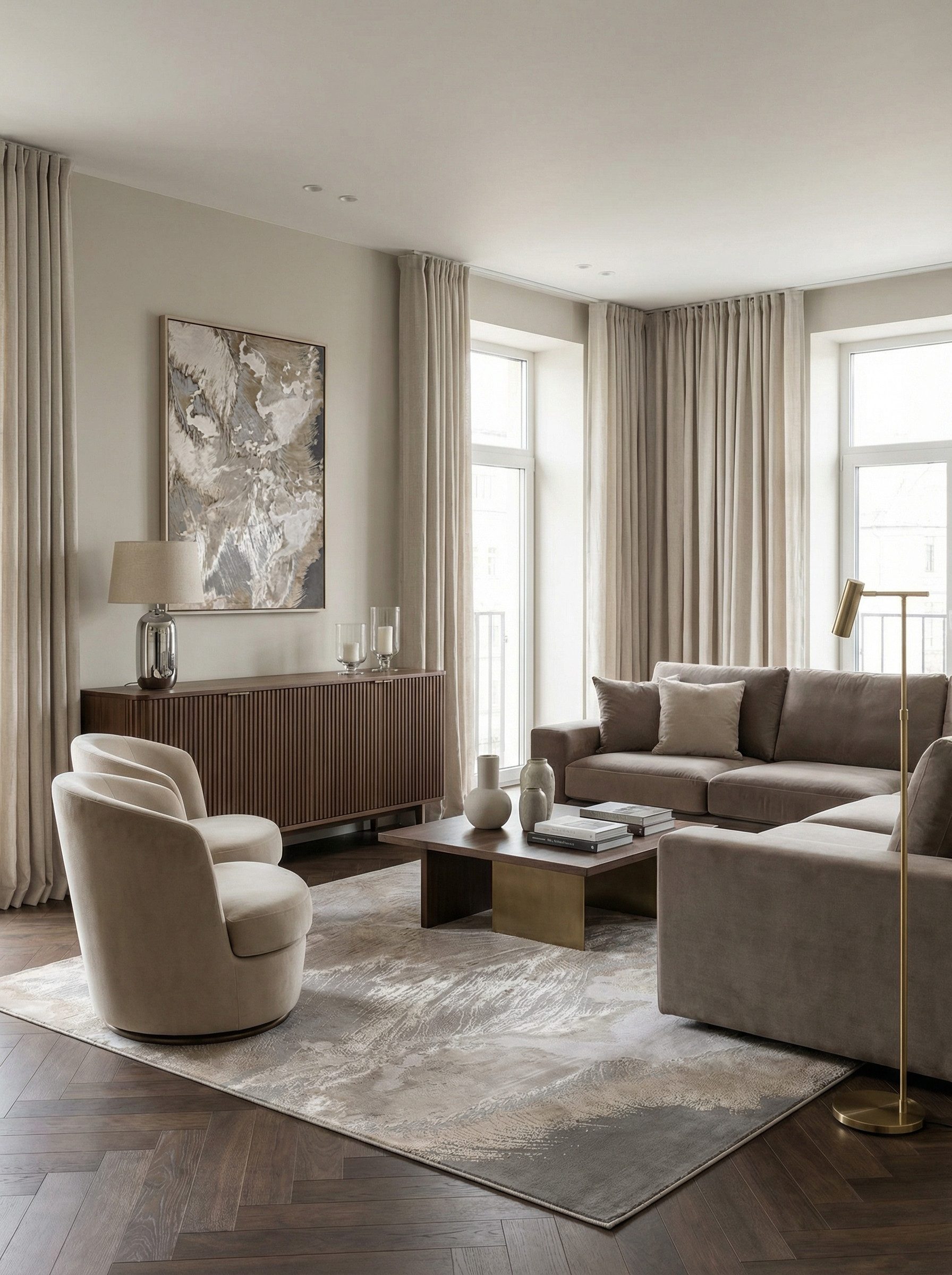 KADIMA DESIGN Teppich Hochglanz-Designerteppich, Abstraktes Marmormuster, Gold-Grau-Beige, Rechteckig, Höhe: 13 mm, Hochglanz-Effekt, Abstraktes Marmormuster, Pflegeleicht, Langlebig