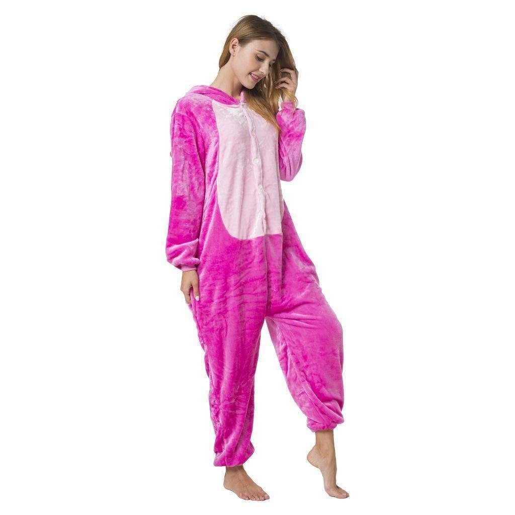 Katara Partyanzug Fantasy Figuren Jumpsuit Kostüm Erwachsene S-XL, Karneval - Kostüm, Kigurumi - Stitch "Engel" rosa S (145-155cm)