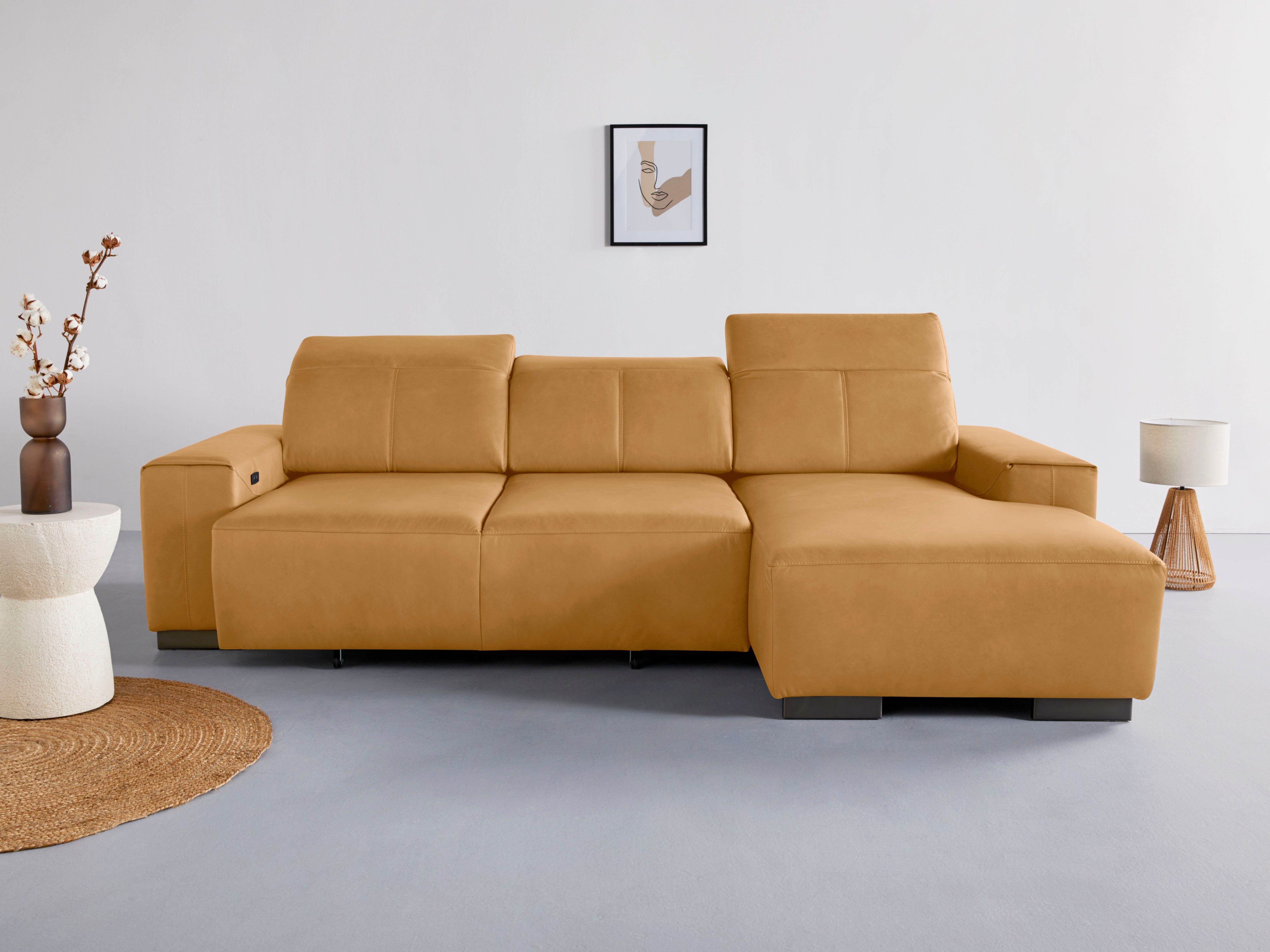 Sofa Catania, mit elektrischer Sitztiefenverstellung Kofteilverstellung COTTA und