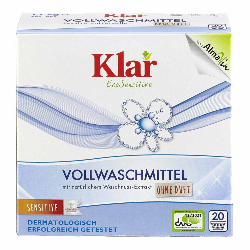 Klar - Vollwaschmittel - Pulver 1,1Kg 3er Pack Vollwaschmittel