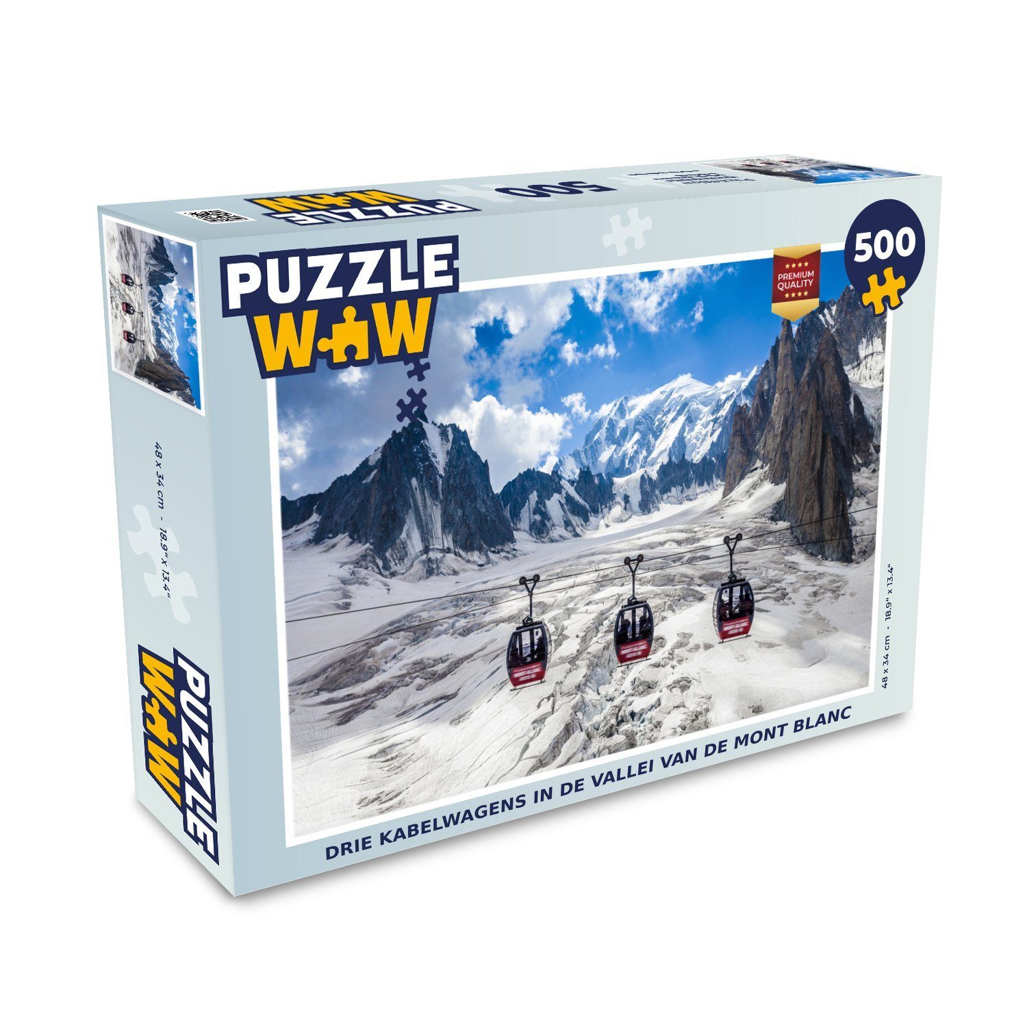 MuchoWow Puzzle Drei Seilbahnen im Mont-Blanc-Tal, 500 Puzzleteile,  Foto-Puzzle, Bilderrätsel, Puzzlespiele, Spielzeug