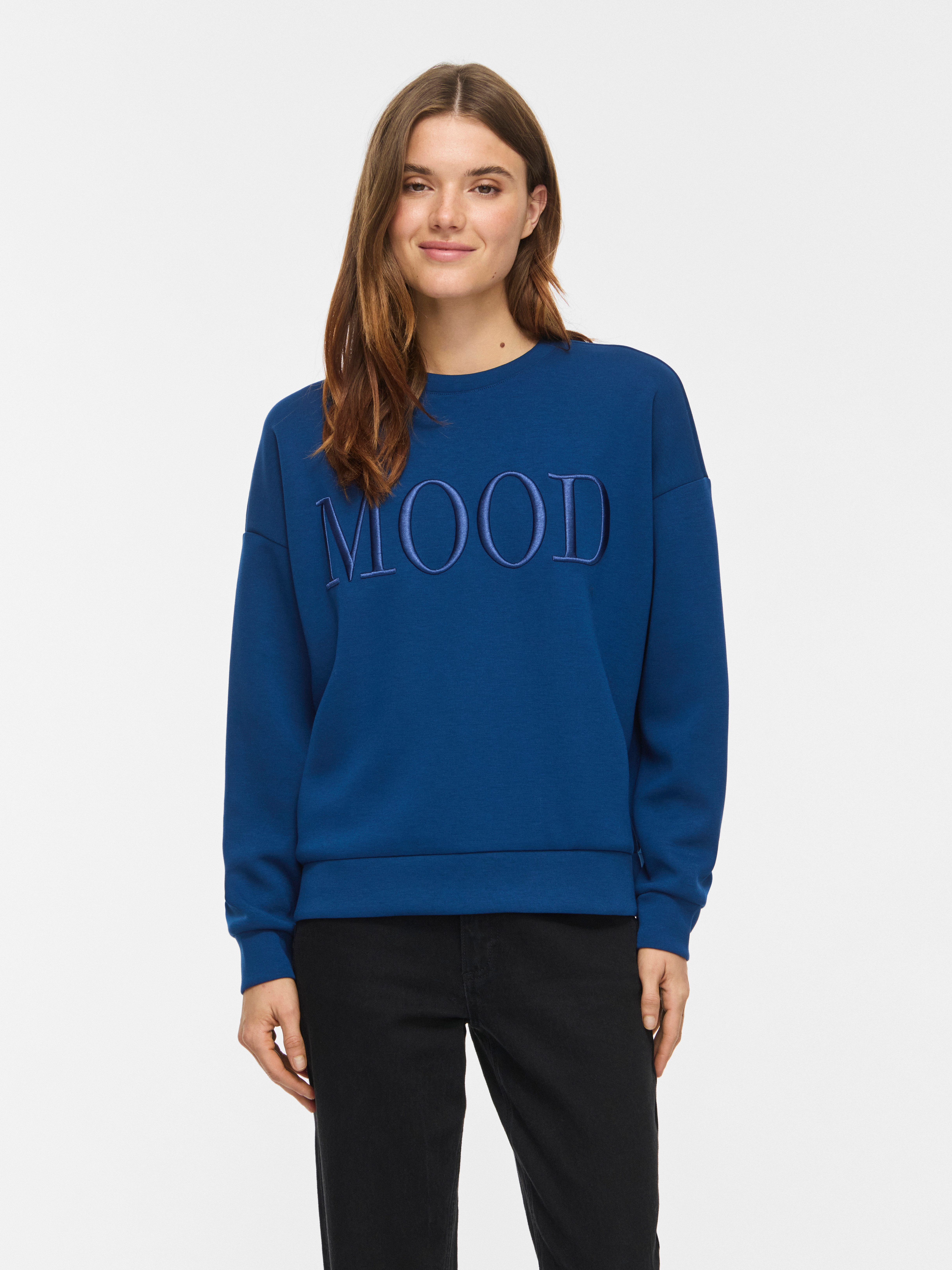Vila Sweater VIREFLECT MOOD EMB L/S SWEAT TOP/R/3 Materialmix, loose fit