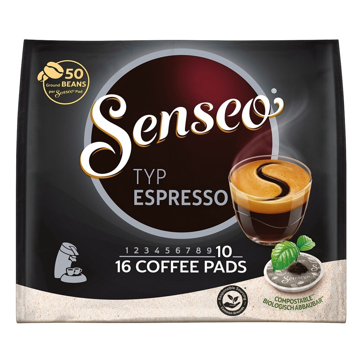 Philips Senseo Kaffee Espresso, 16 Pads
