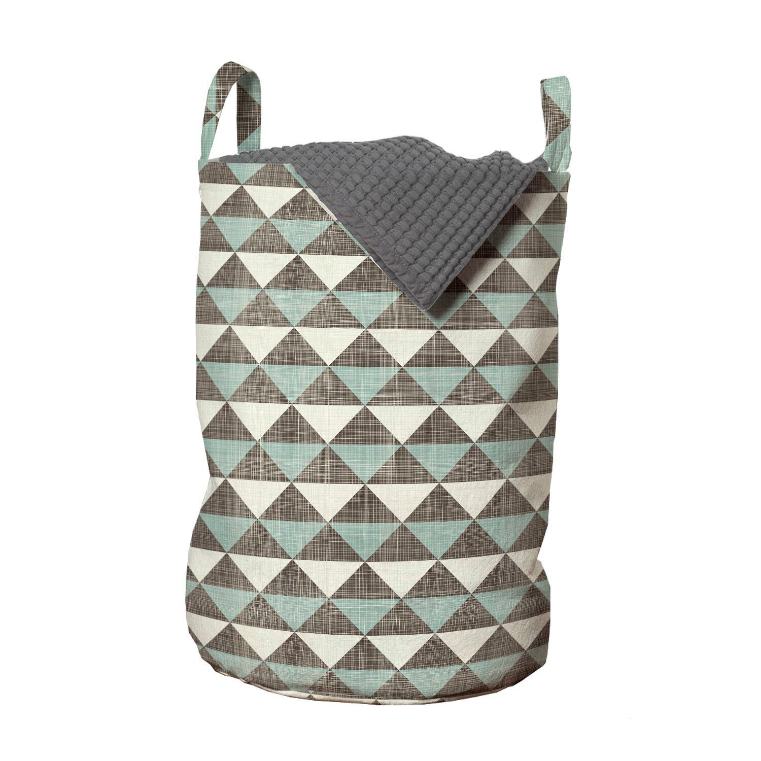 Abakuhaus Wäschesäckchen Wäschekorb Triangles Kubismus mit für Waschsalons, Kordelzugverschluss Geometrisch Griffen