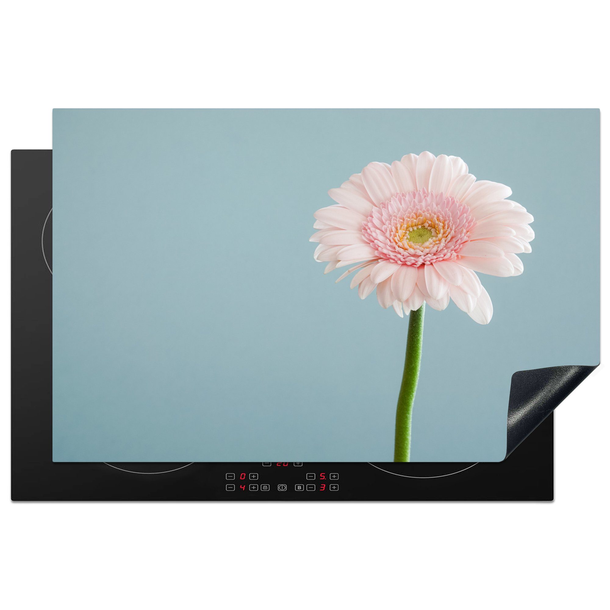 MuchoWow Herdblende-/Abdeckplatte Blumen - Rosa - Makro, Vinyl, (1 tlg), 81x52 cm, Induktionskochfeld Schutz für die küche, Ceranfeldabdeckung