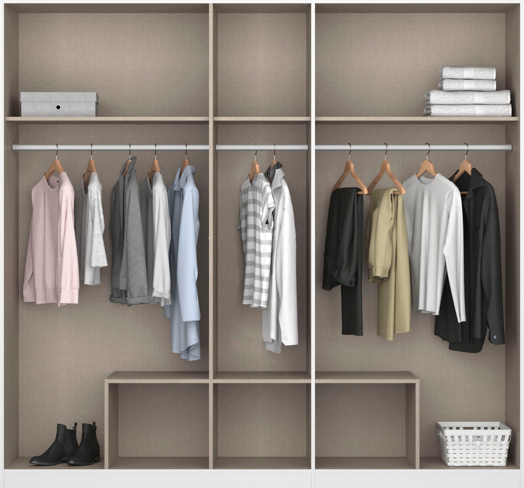 rauch Schlafzimmer-Set Komplettschlafzimmer Schlafzimmer BURANO mit Schrank in 3 Breiten, (Set, 4-tlg), Bett 180x200 cm und 2 Nachttischen MADE IN GERMANY