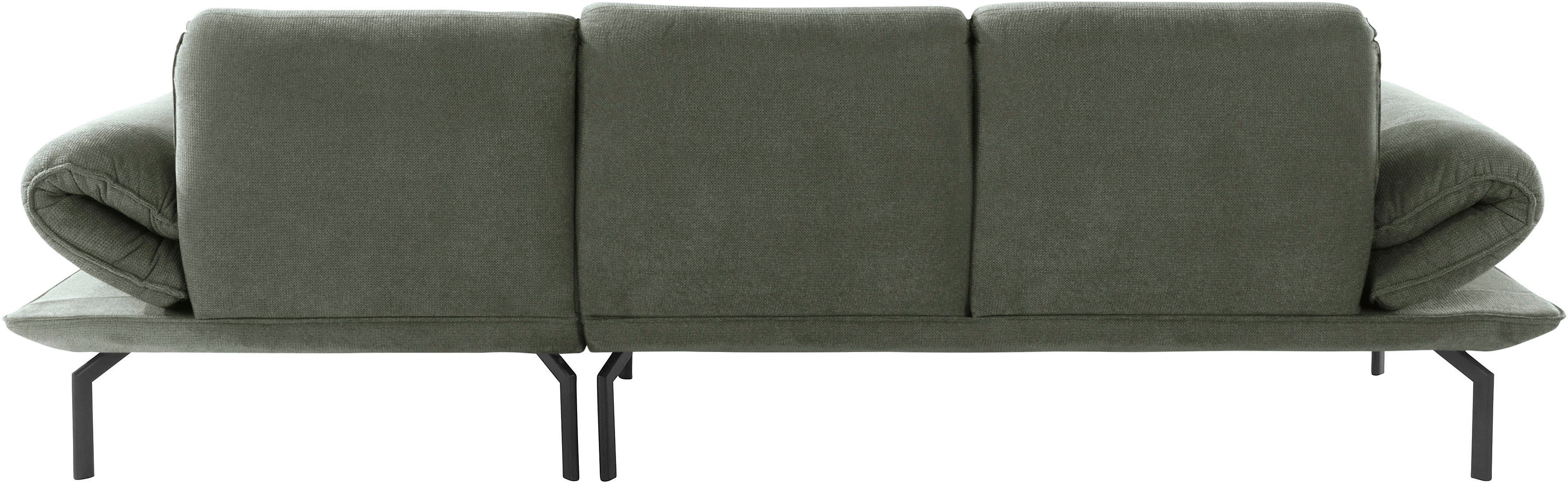 DOMO collection Ecksofa und wahlweise aus Rückenfunktion, Metall New York, Winkelfuß Arm- mit mit