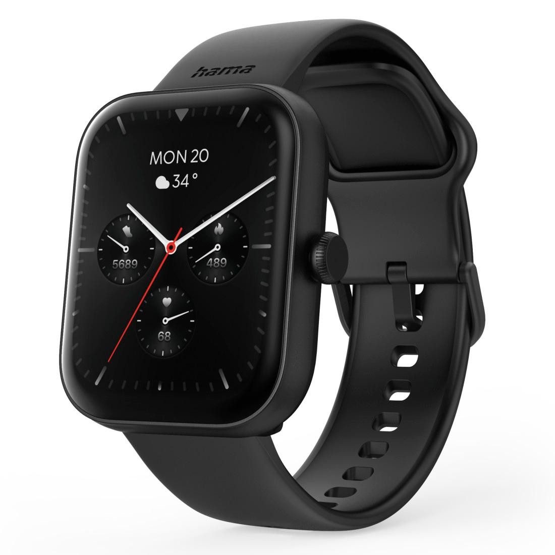 Hama Smartwatch 1,65“ (Telefonfunktion, WhatsApp, E-Mail etc., wasserdicht) Smartwatch (1,65 Zoll)