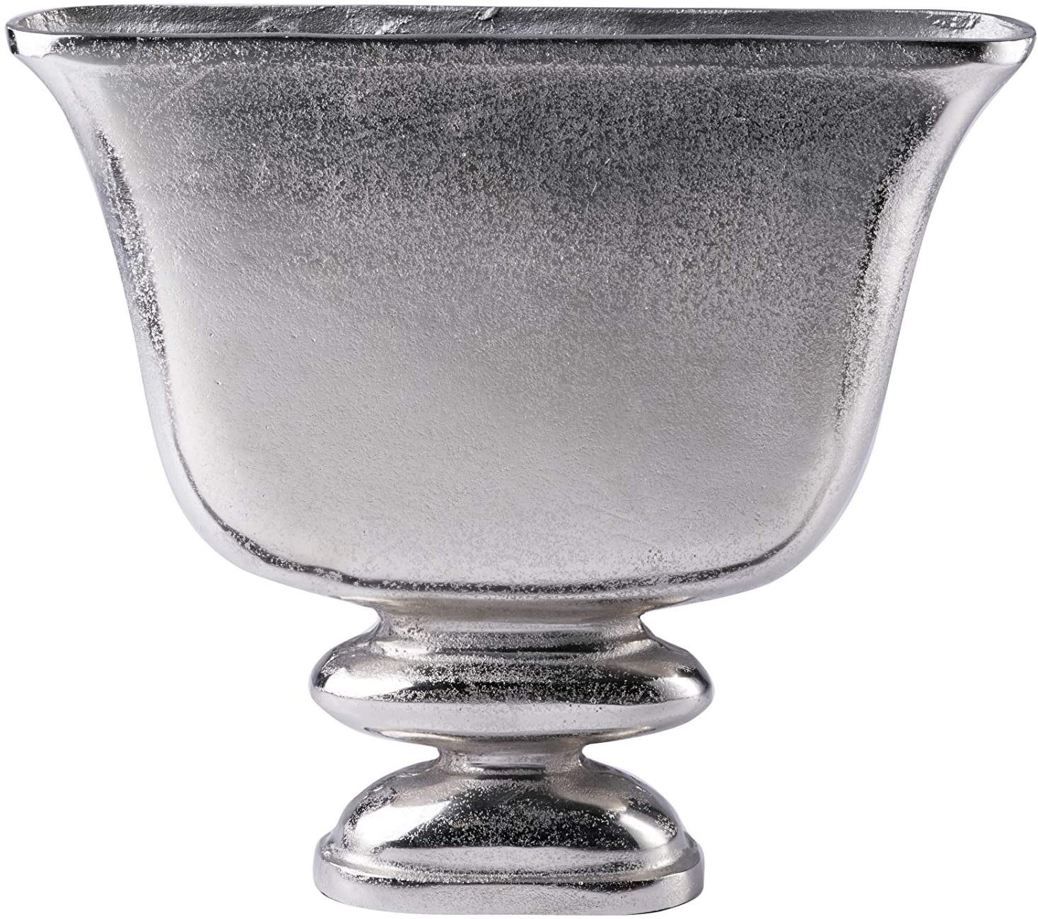 MichaelNoll Dekovase Vase Gefäß Pokalvase Dekovase Aluminium Silber Deko - 42 cm