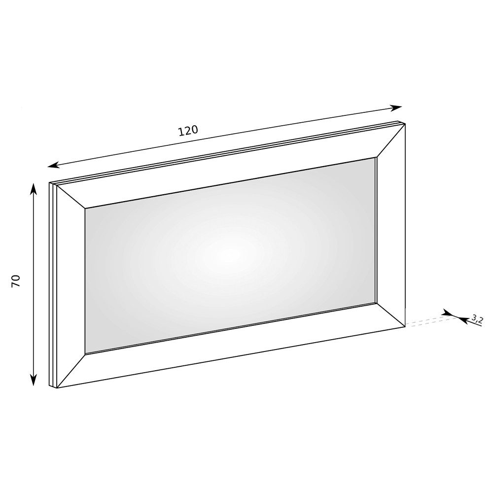Lomadox Wandspiegel TEORA-161, in Eiche Spiegel 120x70x3,2 cm