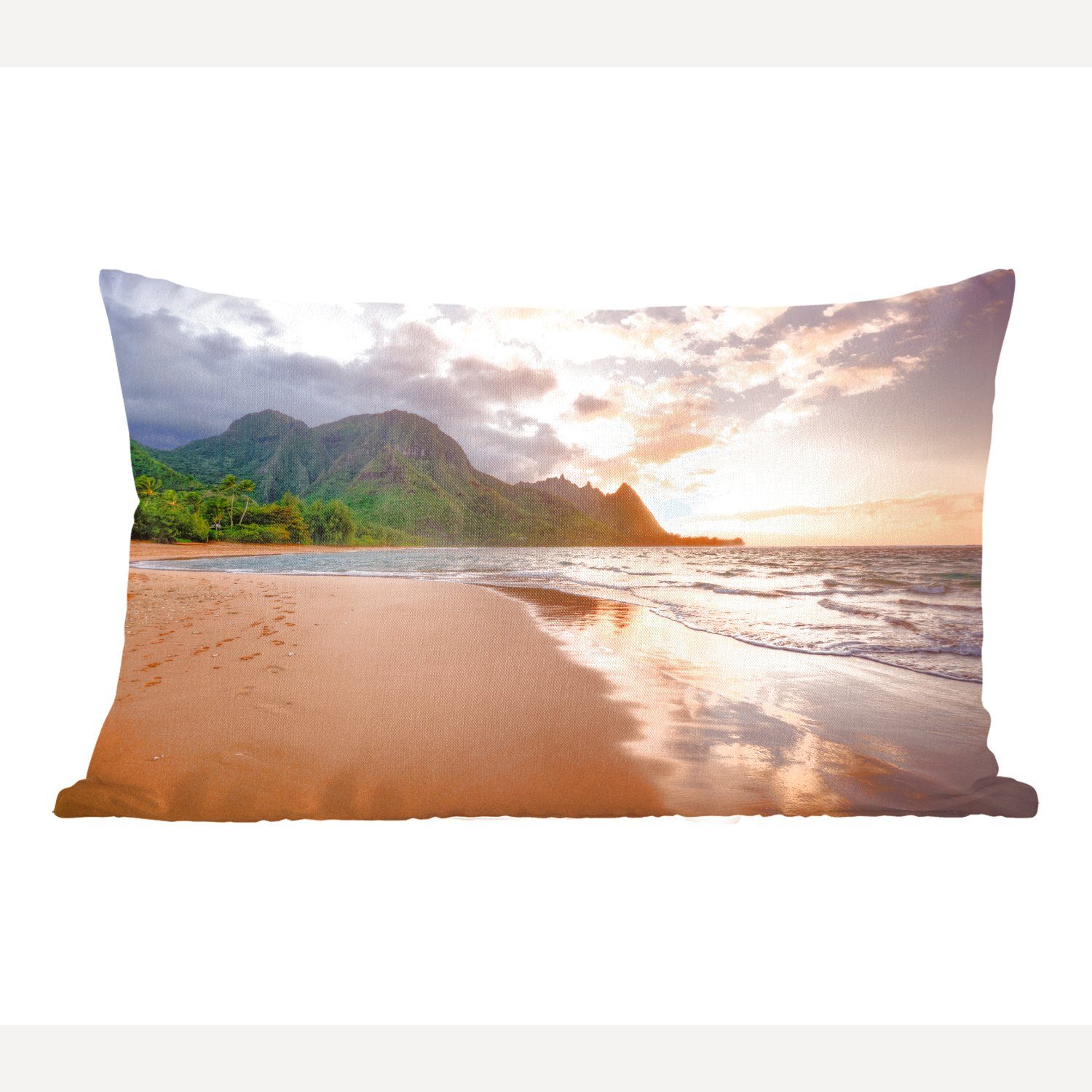 MuchoWow Dekokissen Strand - Hawaii mit Dekoration, Füllung, Wohzimmer Himmel, Zierkissen, Dekokissen - Schlafzimmer