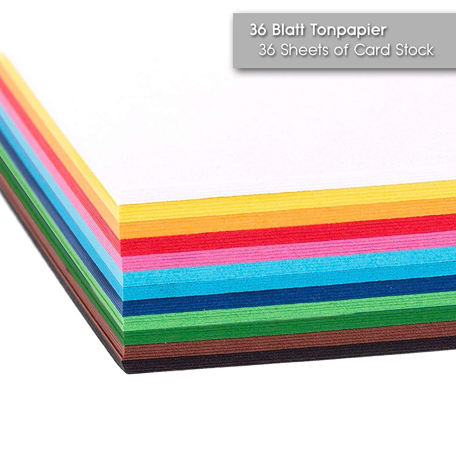 stabiler 300g, Tritart Farben Aquarellpapier Buntpapier Blatt, 36 A3 Bastelkarton, 12