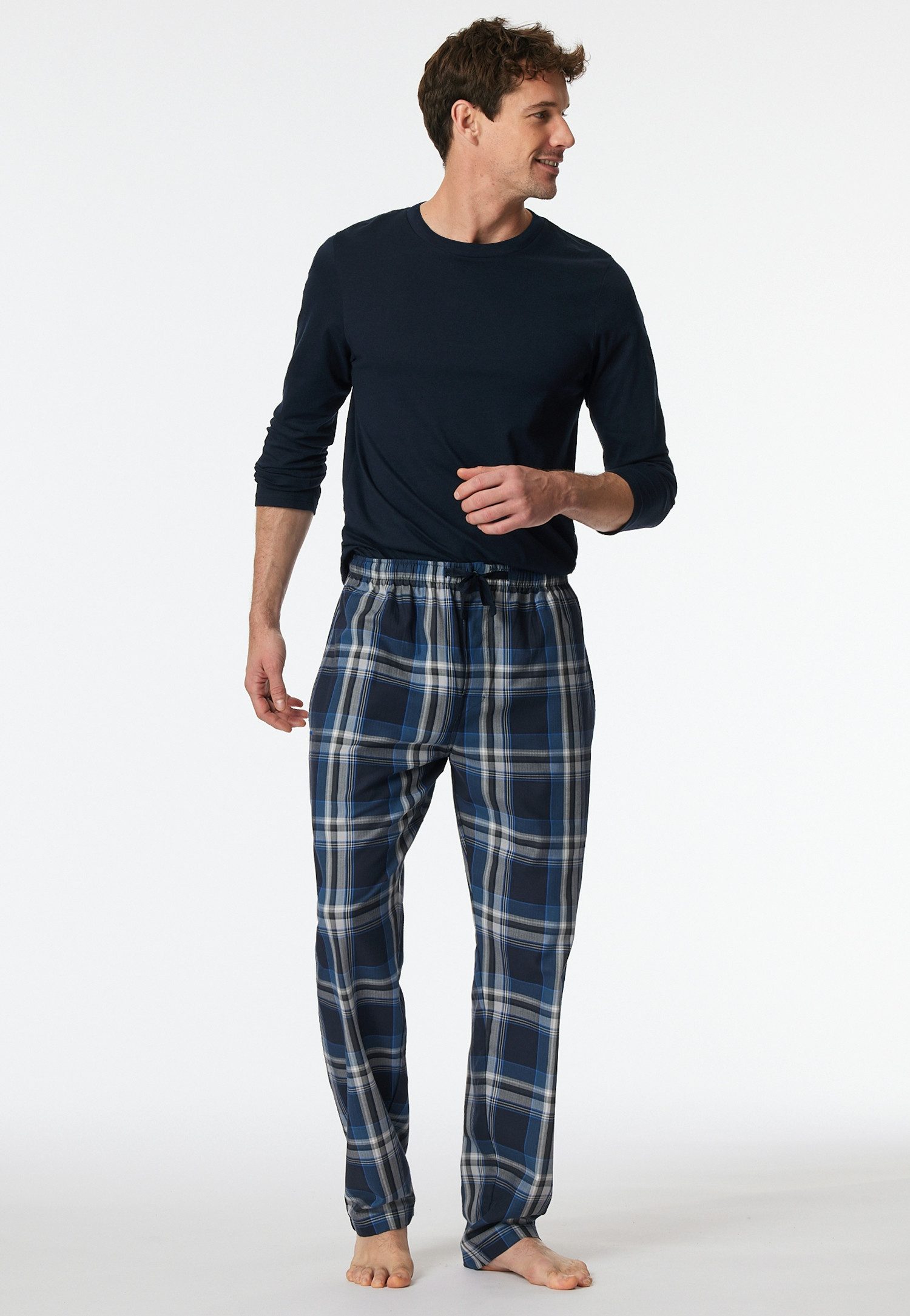 Schiesser Pyjamahose Mix + Relax funktionale Knopfleiste, Bindeband, seitliche Taschen