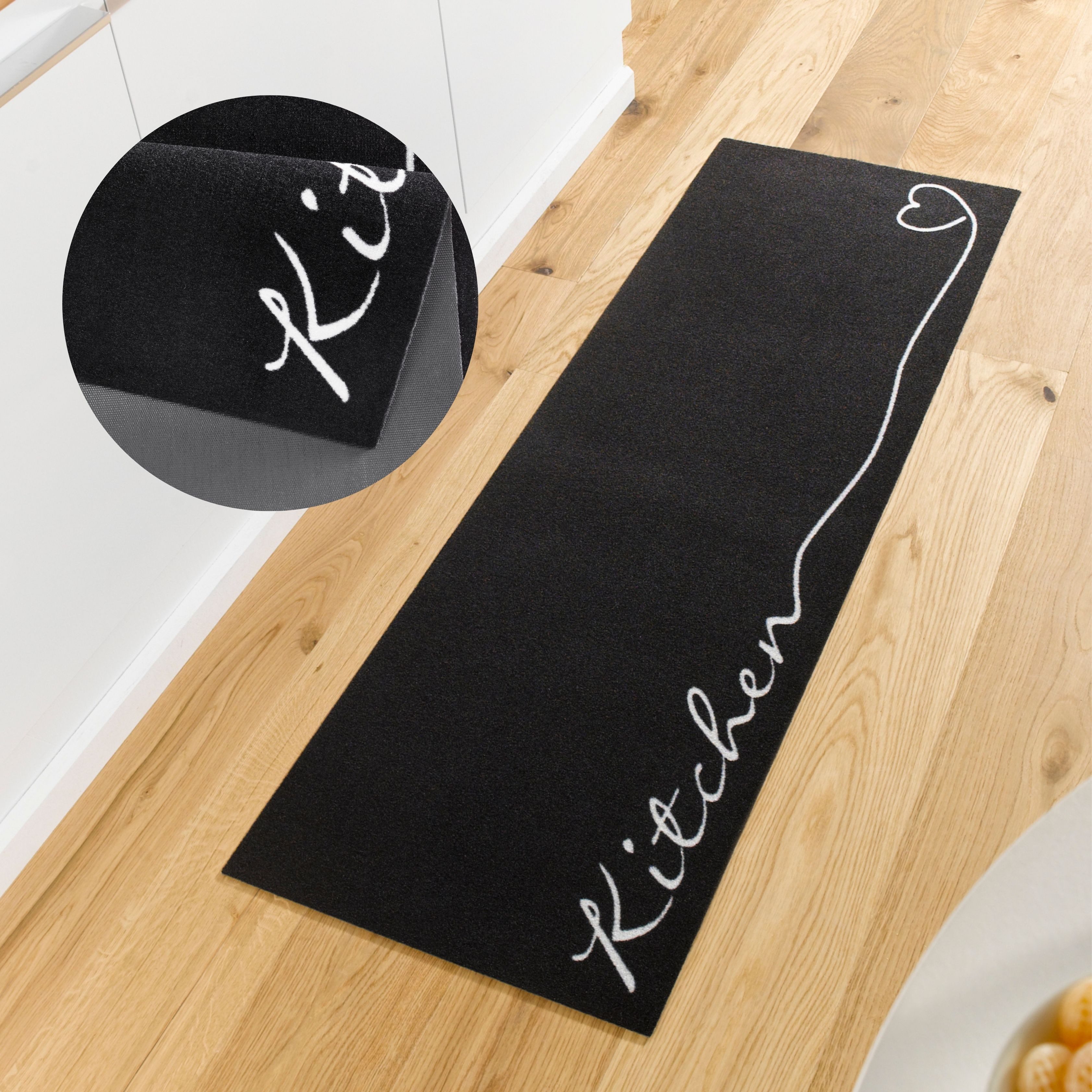 HANSE Home Küchenläufer Kitchen Herz, rechteckig, Höhe: 5 mm, Läufer, Rutschfest, Küchenteppich, Küche, Teppich, Pflegeleicht