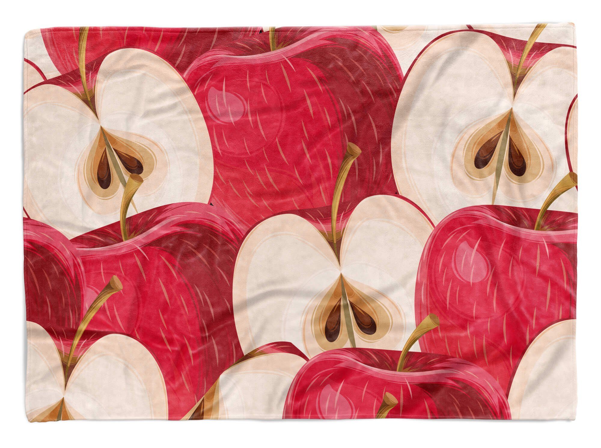 Sinus Art Handtücher Handtuch Strandhandtuch Saunatuch Kuscheldecke mit Fotomotiv Äpfel Grafik Kunst, Baumwolle-Polyester-Mix (1-St), Handtuch
