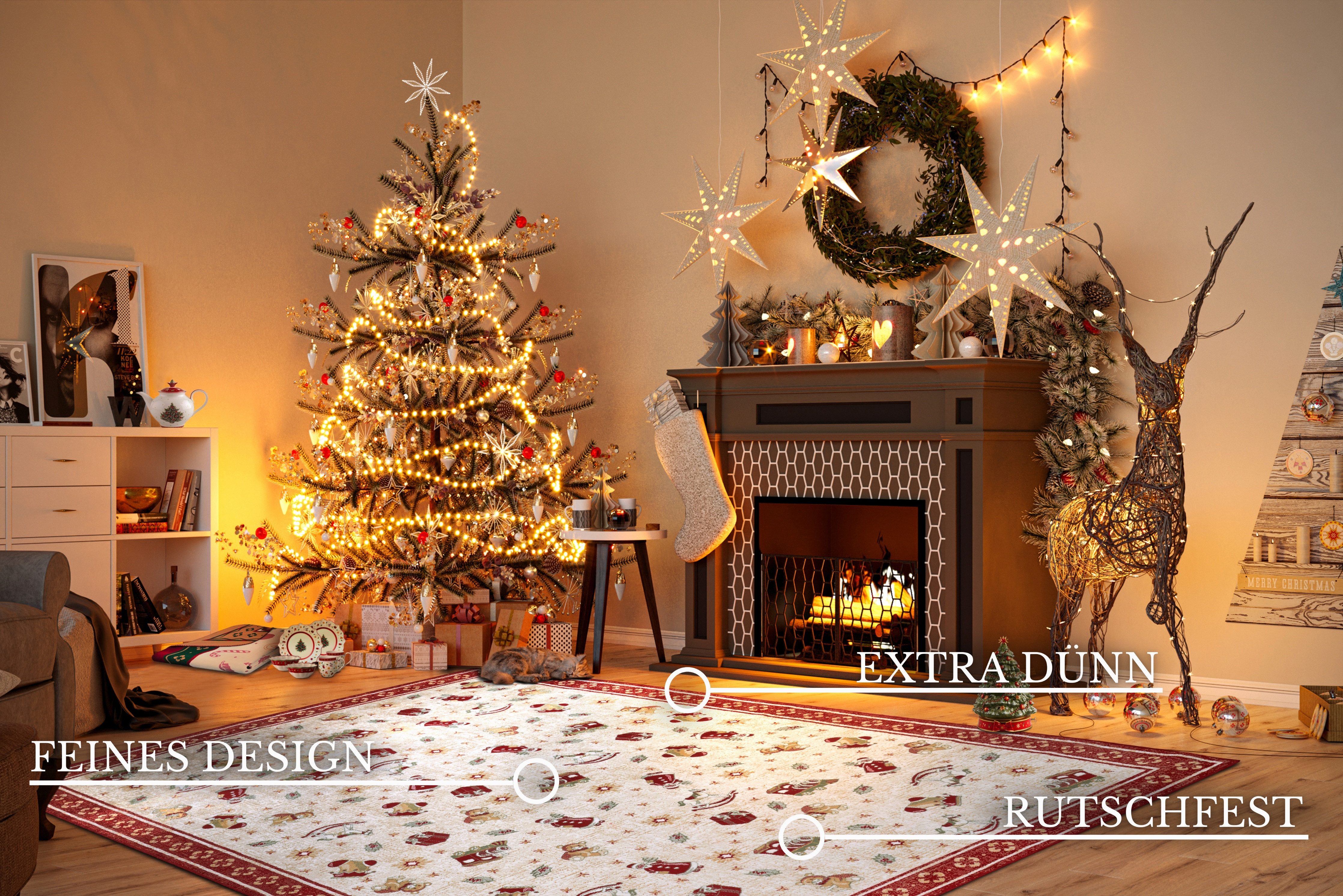 Villeroy & Boch Teppich Nostalgic Shine Toy's Delight, eckig, rund und Läufer, rechteckig, Höhe: 6 mm, Weihnachten, Wohnzimmer, Flur, Geschenk, Toys Delight, De – Bild 3 von 5