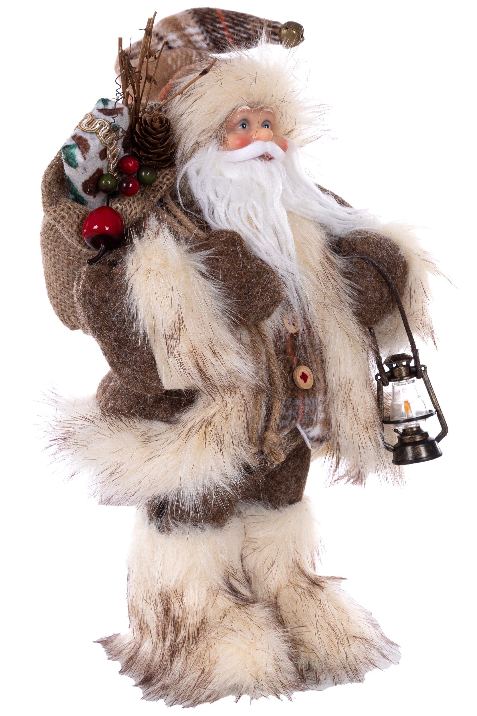 Wohnando Dekofigur Mantel, in Weihnachtsdeko, Weihnachtsmann Claus-Figur Santa braunem