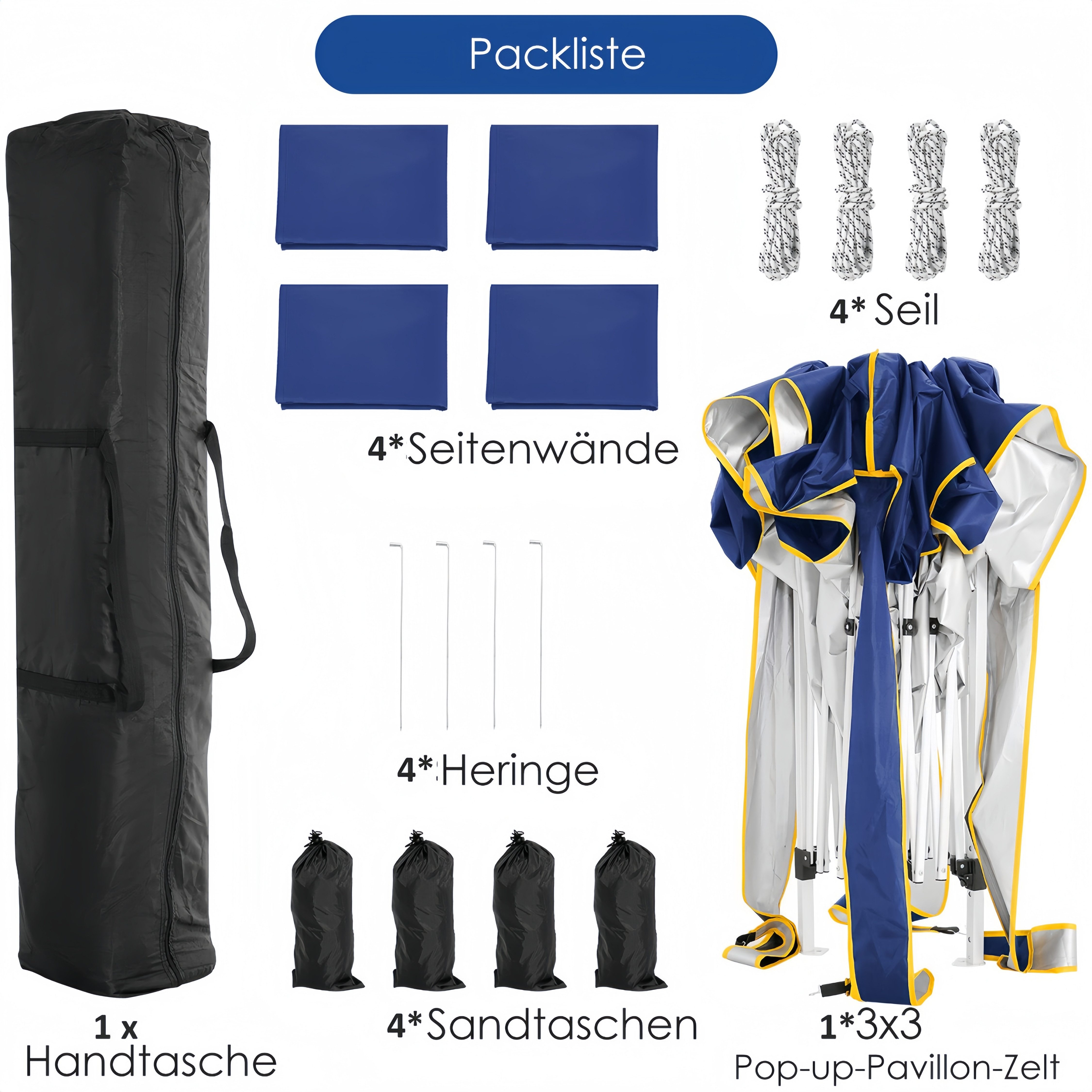 Tooluck Faltpavillon Pavillon 3x3 Wasserdicht Stabil günstig online kaufen