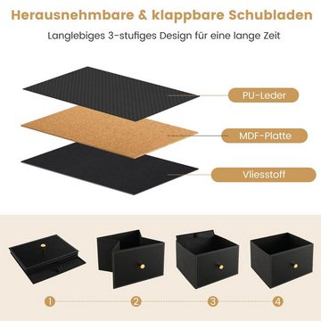 COSTWAY Kommode, mit 5 Schubladen & Kippsicherung, Metallrahmen, Schwarz