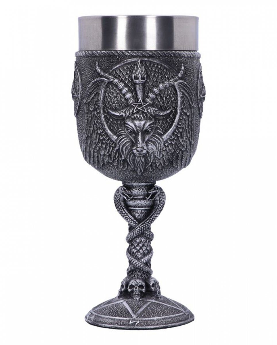 Dekofigur Baphomet Kelch mit Edelstahleinsatz 17,5 cm